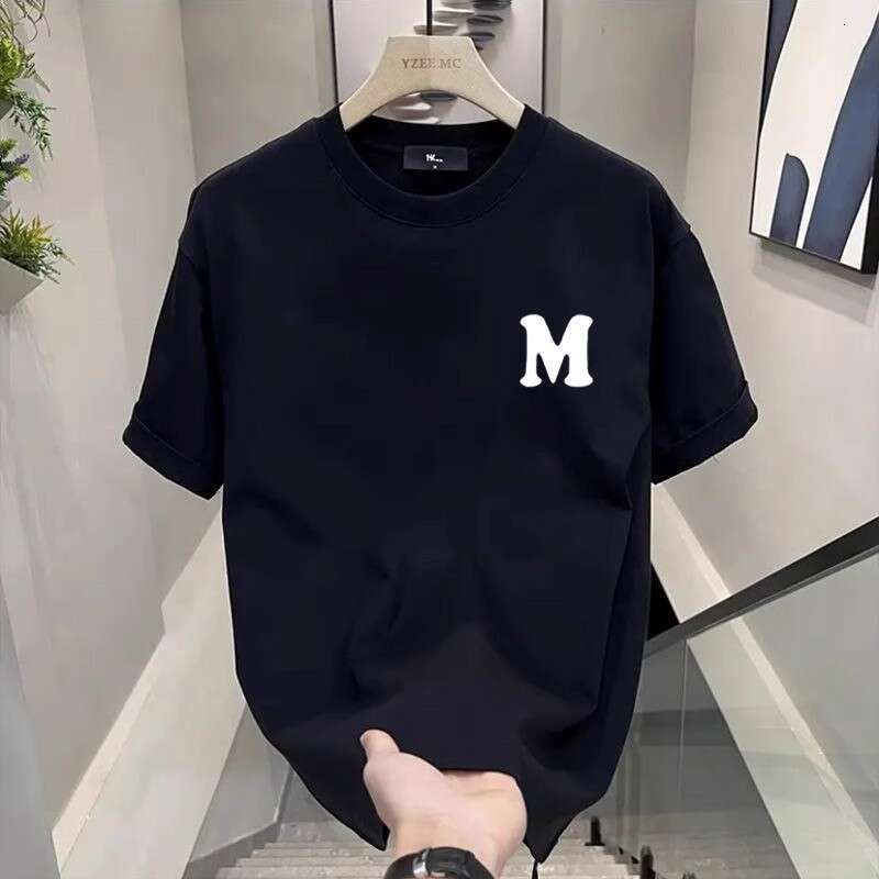 Men'S Printed Pure Cotton T-Shirt Men'S European American Style T-Shirt For Daily Wear Trendy Ins Summer New Fashionable Unisex Crew Neck