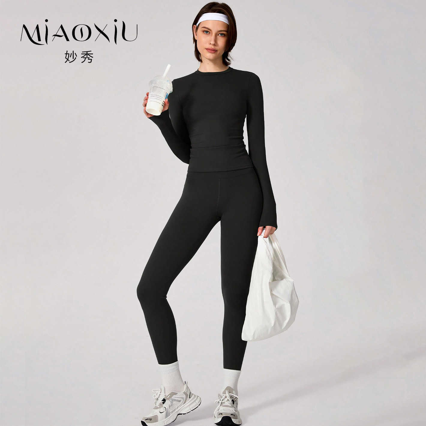 yoga Womens outfit set waist-cinching quick-drying tight-fitting sports yoga fitness outfit set Pilates L260612