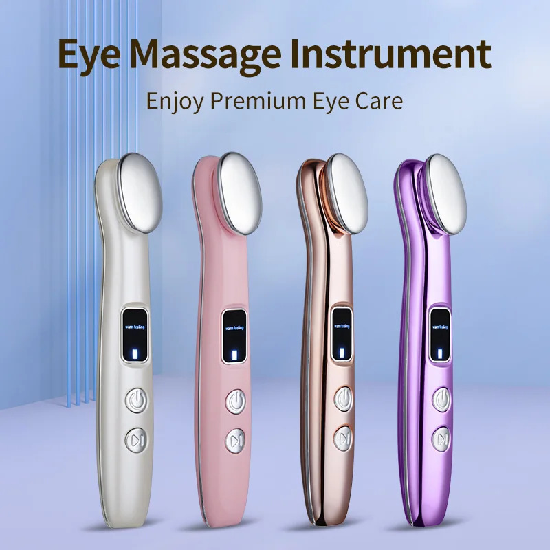 Eye Massager Wand for Dark Circles PuffinessFacial Beauty Device with Compress and Vibration Skin Care Relaxation 260613