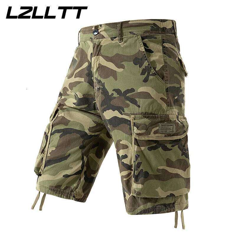 New Summer Men Cargo Camouflage Mens Cotton Beach Multi Pocket Man Spring Casual Joggers Shorts Male 26Y0613