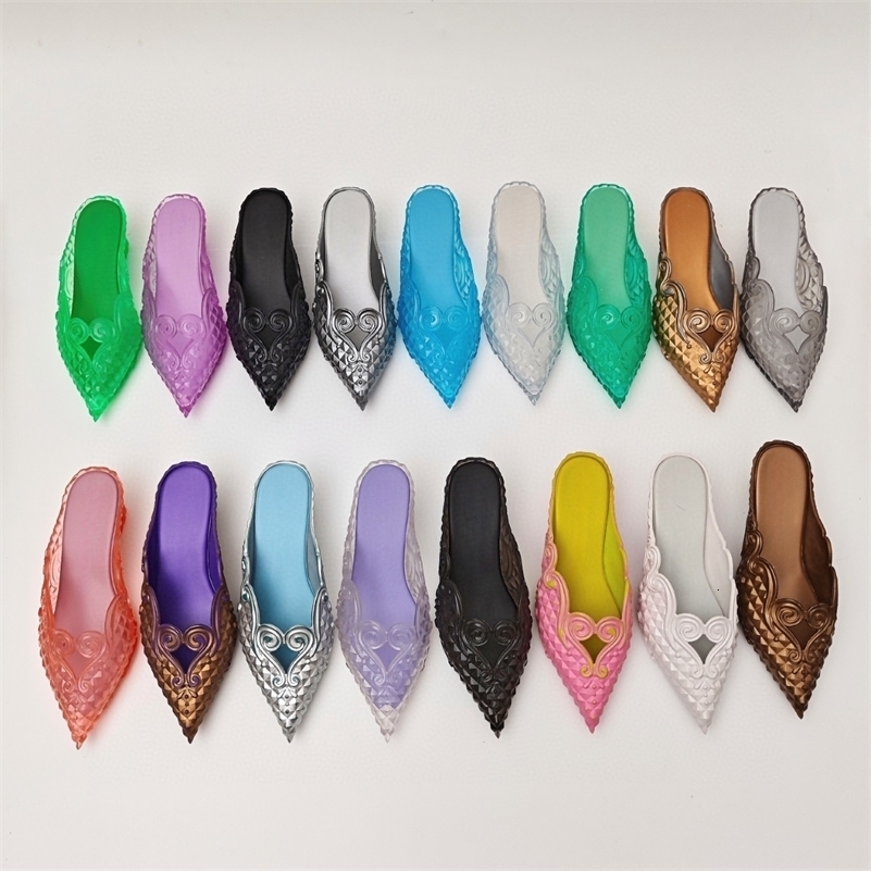 Original Style Women Pointed-toe Crystal High Heel Slippers Girl Retro Elegance Slippe Ladies Fashion witch Summer Slides 260601ww