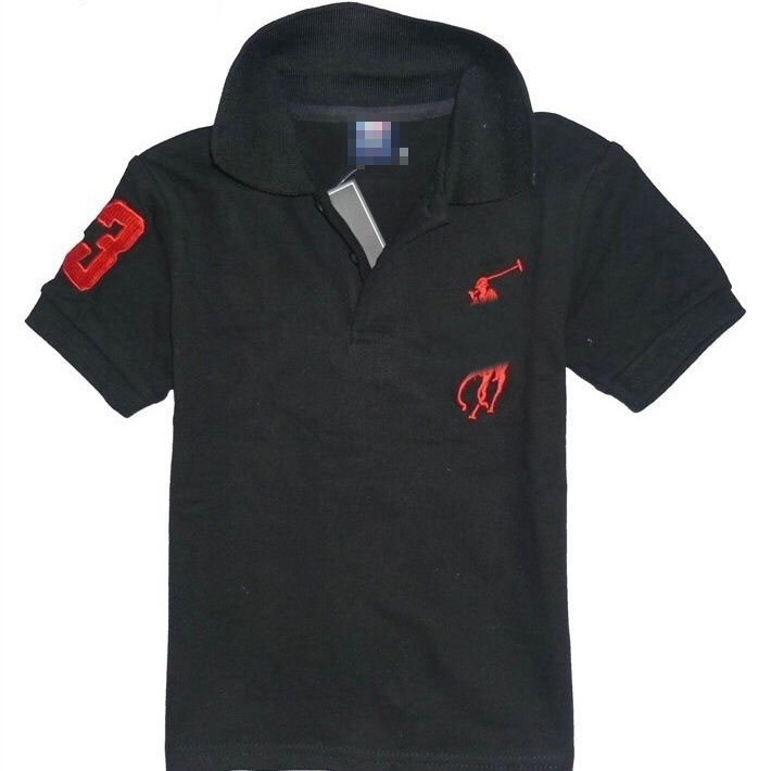 Polo Embroidery Designer Kids Clothing Boys Solid Color Turn-down Collar Short Sleeve Tops Tees Kids Clothing