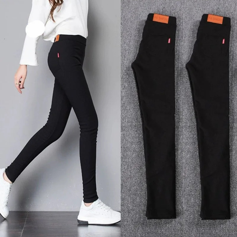 Autumn Black Pencil Pants Women Korean Style Tight Stretch Office Lady Denim Pants Elegant Comfy Ankle Length Jeans 260612
