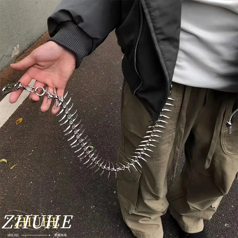 Punk Spine Shape Copper Pants Chain Jewelry Accessories for Men Women Edgy Hip Hop Waist Chain Gothic Style Streetwear Ac 260612