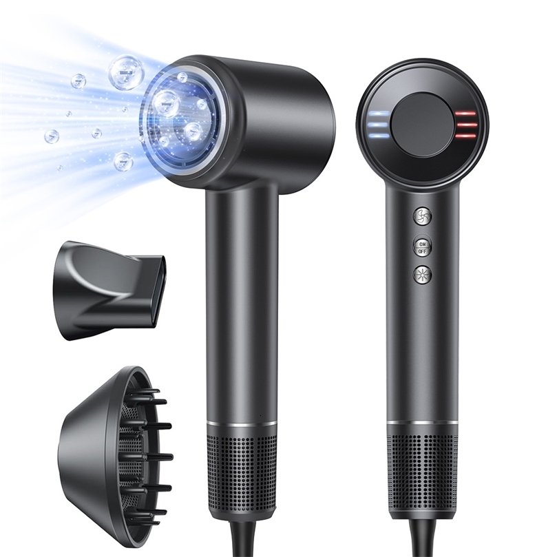 Electric High Speed Hair Dryer 120000RPM Brushless Negative Ions Blow 1600W Super Powerful Wind Lownoise Salon HairDryer 260609
