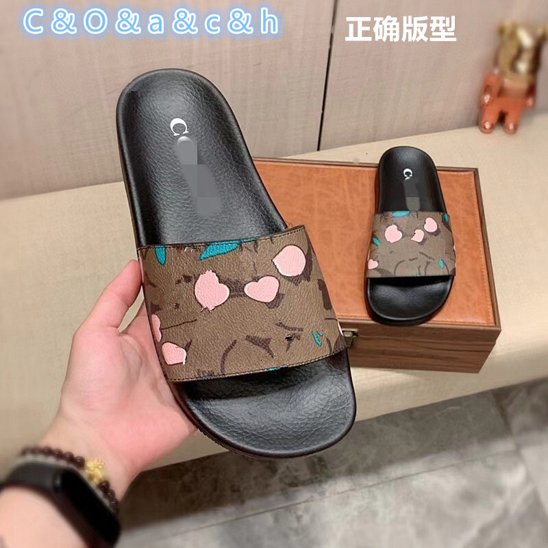 Top Quality Designer 45 46 large size mens slippers 2025 summer new high-end outdoor wear COA letter print cherry non-slip slide sandals
