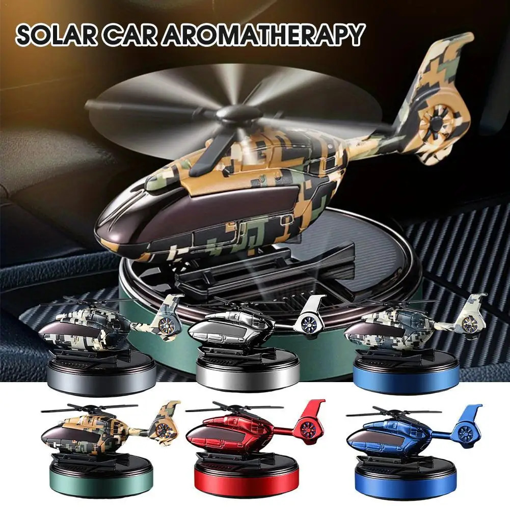 Car Solar Airplane Air Freshener Solar Helicopter Interior Accessories Trim Propeller Rotary Perfume Diffuser Deodorant 260610