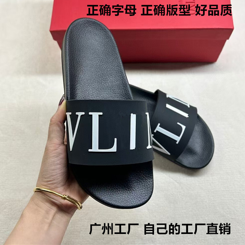 Top Quality Designer Cambodia Vietnam Summer New Mens Slippers Fashion Trend Outdoor V Letter Print Thick Sole Open Toe Slide Sandals