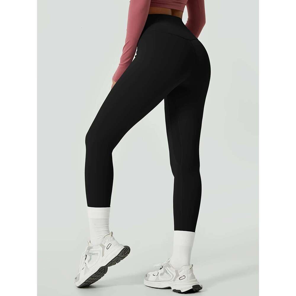High-waisted yoga pants for women in spring and summer, made of elastic fabric, fashionable sports long pants, casual running 26L0613