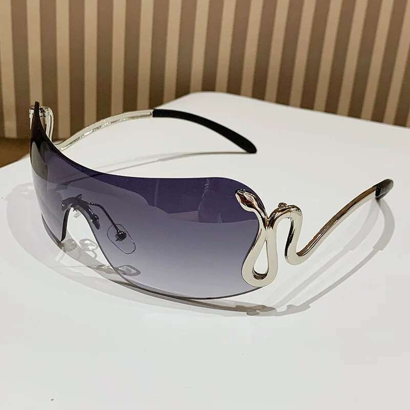 Luxury Brand Designer Sunglasses 2026 New Frameless One-Piece European And American Fashion Sunglasses Wholesale Y2k Internet Celebrity Women's