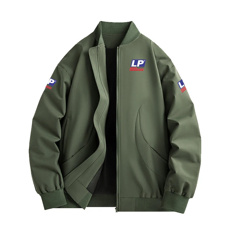 2026 LP SUPPORT American Style Casual Mens Baseball Jacket Spring Autumn Loose Pilot Coat Polyester Fiber Zipper Clos 260613