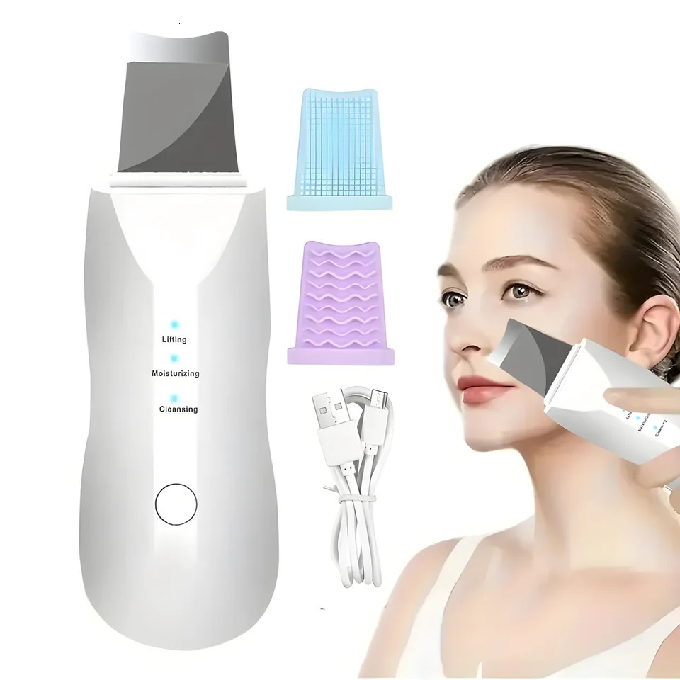 Deep Vibrate Skin Scrubber Facial Cleaner Shovel Spatula Not Ultrasonic Face ScrubberPeeling Blackhead Remover Facial Ma ssager 260612