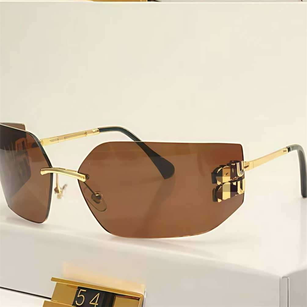 Wide-frame Dual-label Rimless Sunglasses High-quality Same Style As Won-youngs