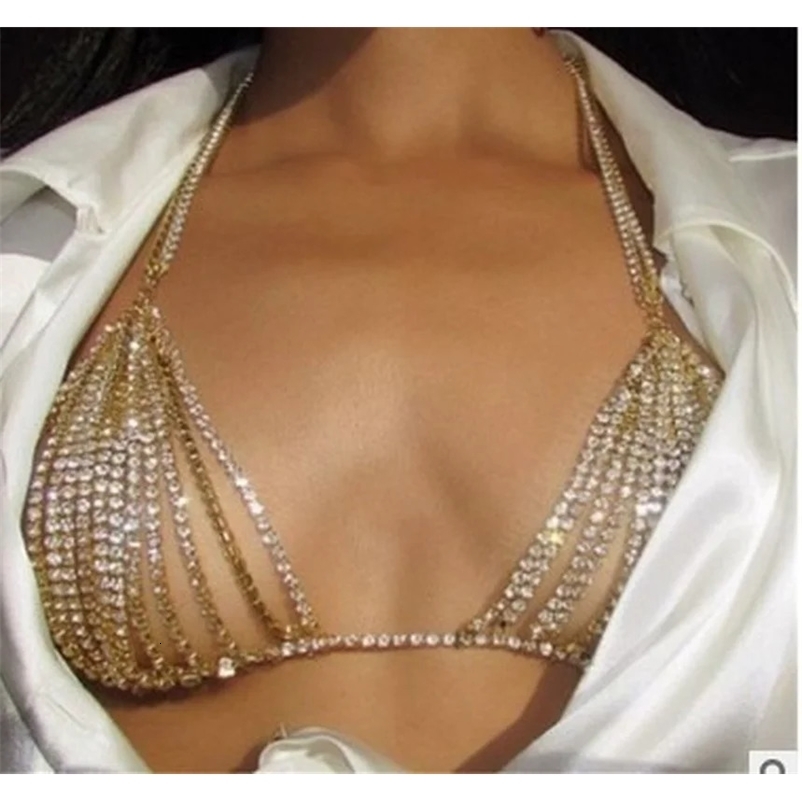 Sexy Women Shiny Crystal Rhinestone Bra Chest Fashion Leg Chains Bikini Jewelry for Female Summer Beach Dress 260612