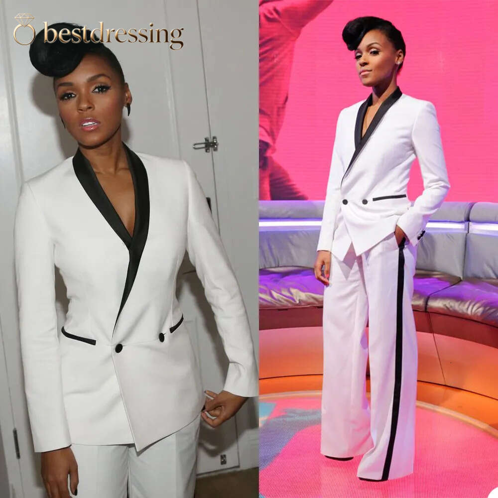 Fashion White Mother Of The Bride Suits Double Breasted Shawl Lapel Women Ladies Evening Party Tuxedos Formal Wear For Wedding Bd613