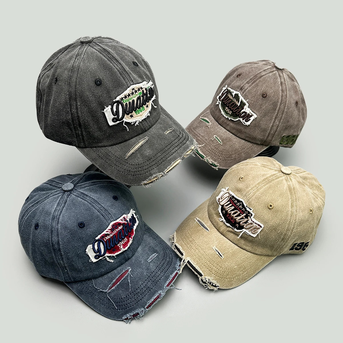 American Vintage Embroidered Letters Men Women Baseball Hats Fashion Broken Sunshade Distress Versatile Personal Peaked Caps 260612