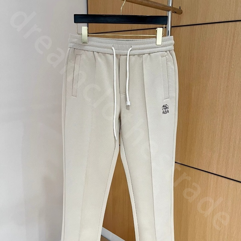 Pantaloni da uomo di lusso tranquilli Old Money Pantaloni dritti in vita elastica casual Nero Cachi B1289