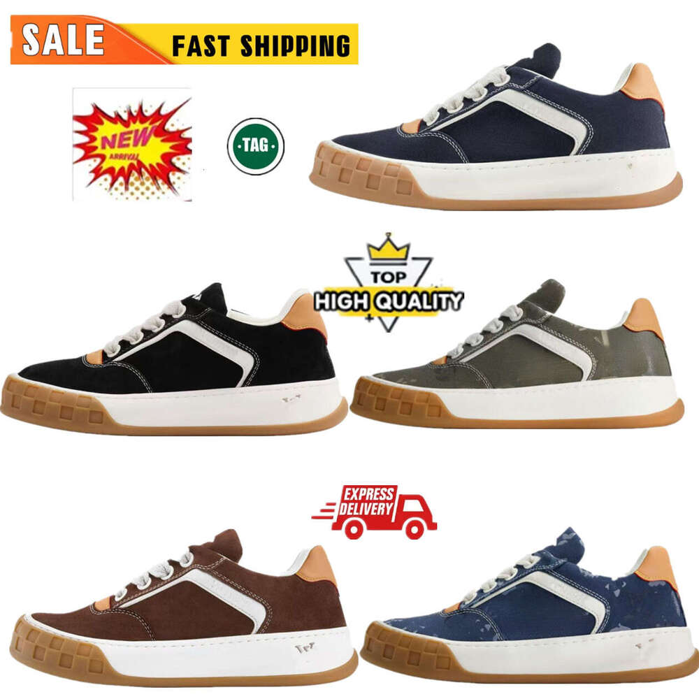 Designer sports shoes new low-cut denim casual shoes thick soles increased fashion non-slip round-headed biscuit shoes black and blue army green.siz