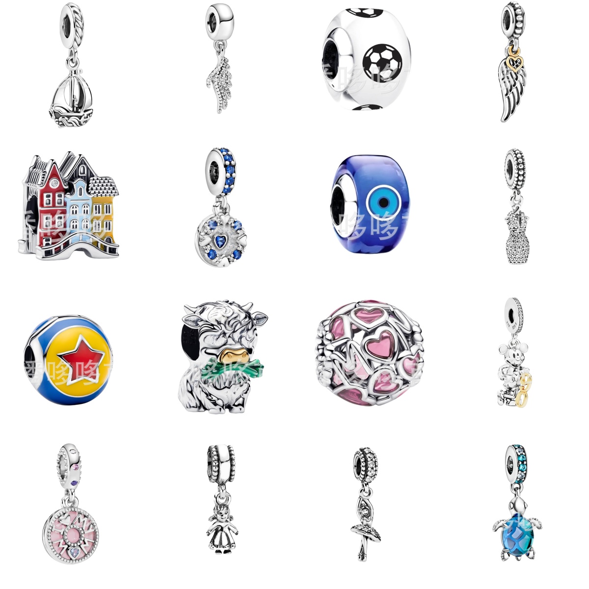 NEW Luxury Designer Jewelry angel wings Charms 925 Silver Football Glass Animals pendant Beads Fit Bracelet Bangle Necklace Women Party birthday Gif