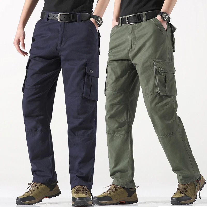 Male Cargo Pants Tactical Overalls Outdoor Utility Work Trousers Relaxed Fit Big Size Hombre Clothing 260612