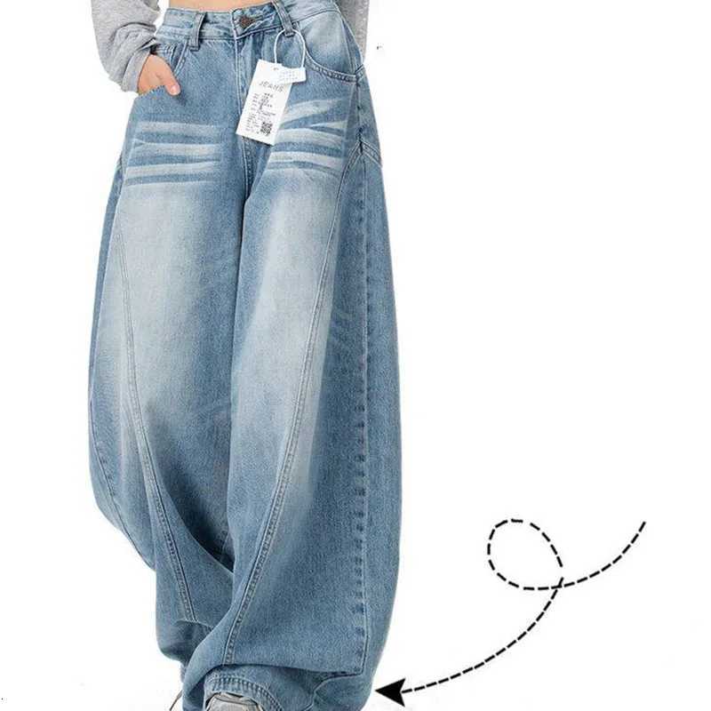 Women Blue Baggy Y2k Cargo Jeans Chic High Waist Jean Pants Vintage Oversize Denim Trousers Spring 2026 Denim Pants Streetwear T260410