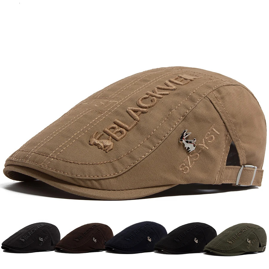 Men Beret Fashion Rabbit Embroidery Flat Caps Spring Summer Visor For Male Fashion Vintage sboy Cap Casual Berets Adjustable260610