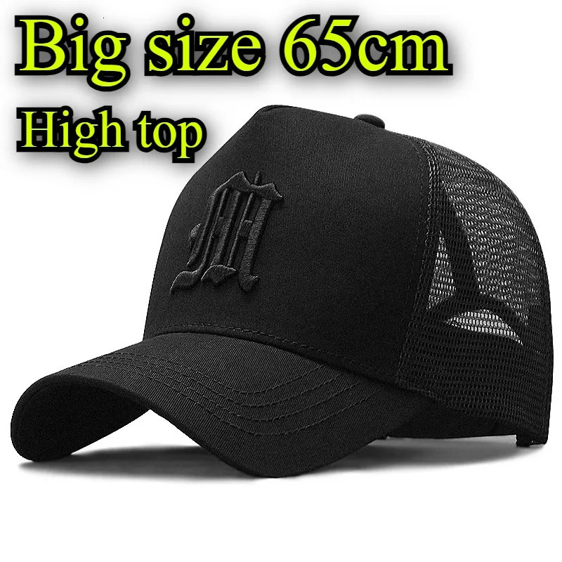Man Big Head Large Size Mesh High Top Baseball Caps Male Outdoors Plus Size Sport Caps Dad Oversize Trucker Cap 56-60cm 60-65cm 260612
