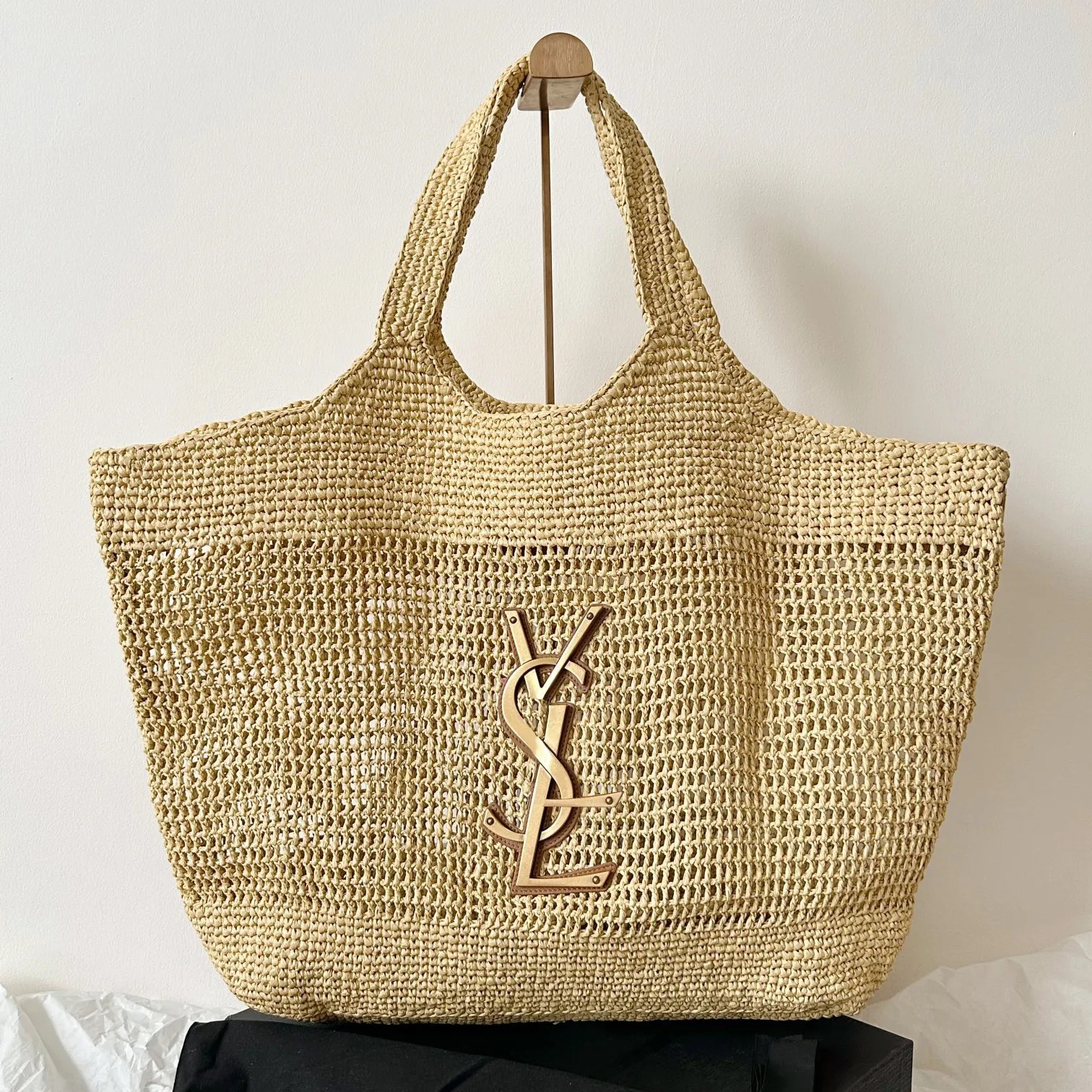 Icera Maxi Tote Bag Beach Designer Fashionable Tote Eco-Friendly Woven Raffia Straw Large-Capacity Shopping Bags Summer Vacation Women's Luxury