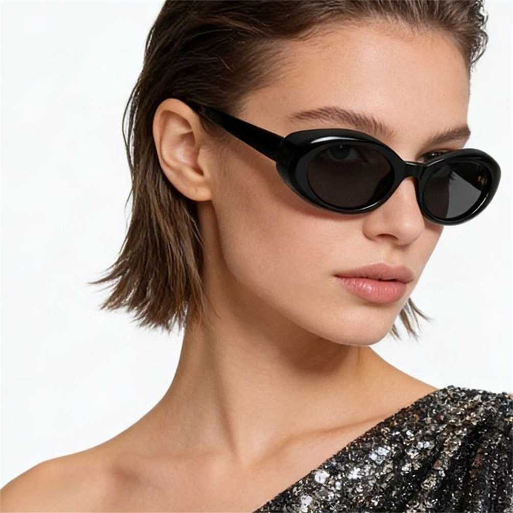 Jennie-style Oval Small-frame Korean Fashion Street Style Bowknot Sunglasses SMU B09