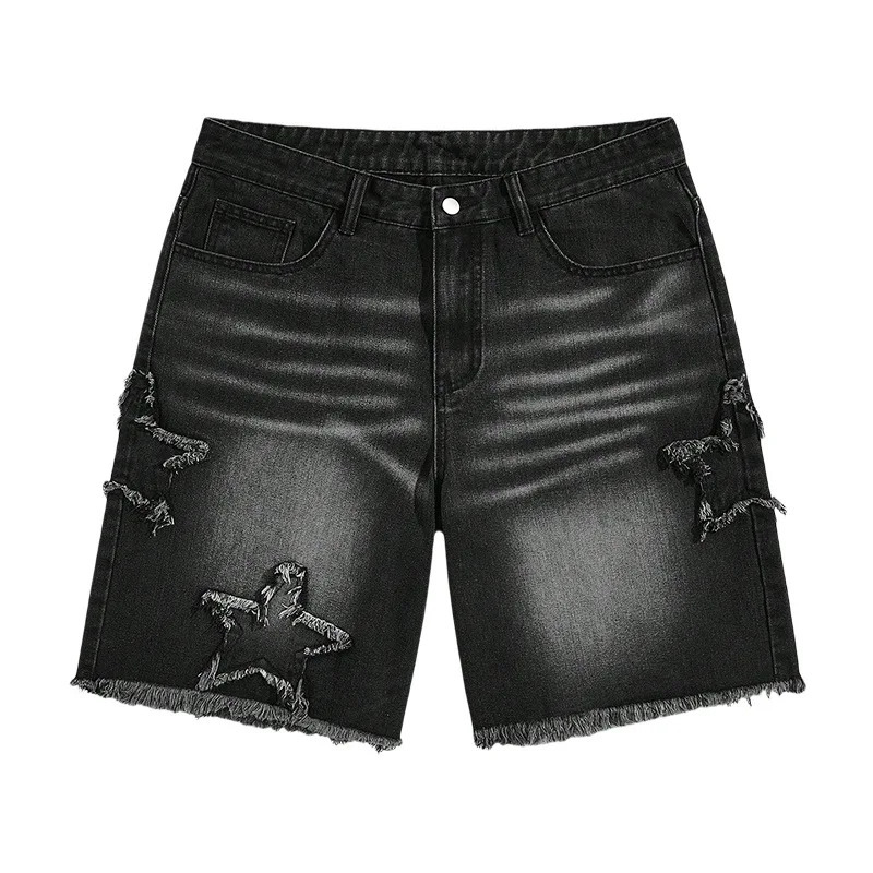 highend denim shorts for men in spring and summer of 2025 loose versatile trendy business casual 260612