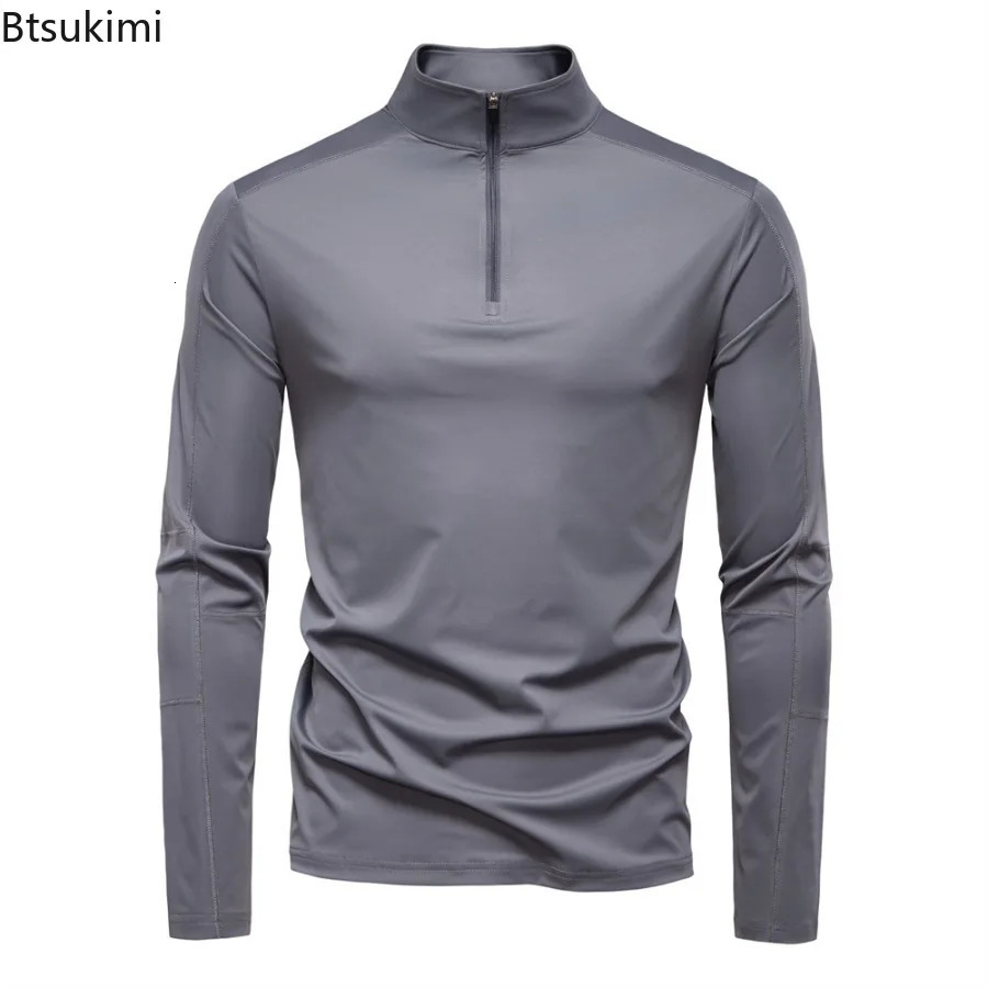 2026 Spring Summer Mens Sunscreen Clothes Anti-UV UPF100 T-shirt Long Sleeve Half Zip Top Male Outdoor Fishing Hiking Tops 260612