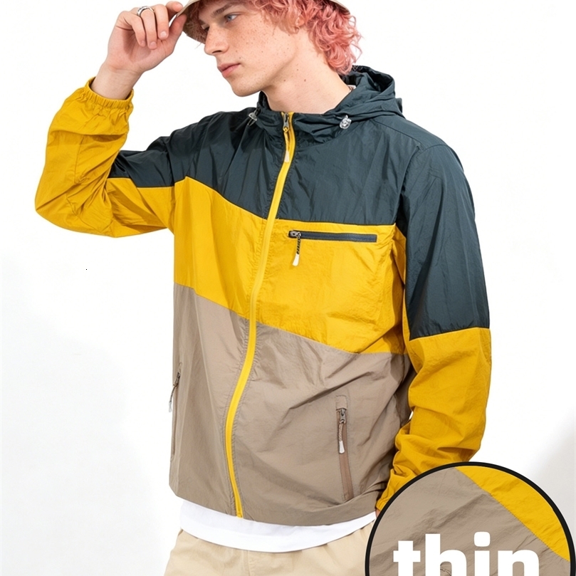 Mens UVprotective Jacket Breathable Thin Lightweight Coat SpringSummer Hooded Sports Outerwear Waterproof Clothing 260612