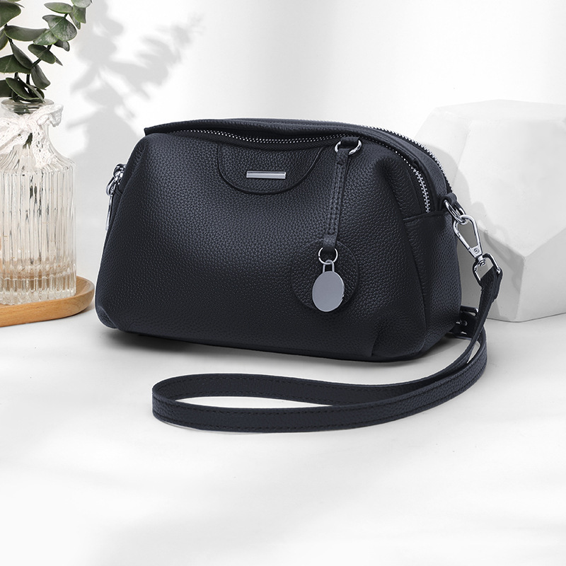 Genuine leather shoulder for women, 2026 new model, soft leather, large capacity, small square bag, versatile casual top-layer cowhide crossbody bag
