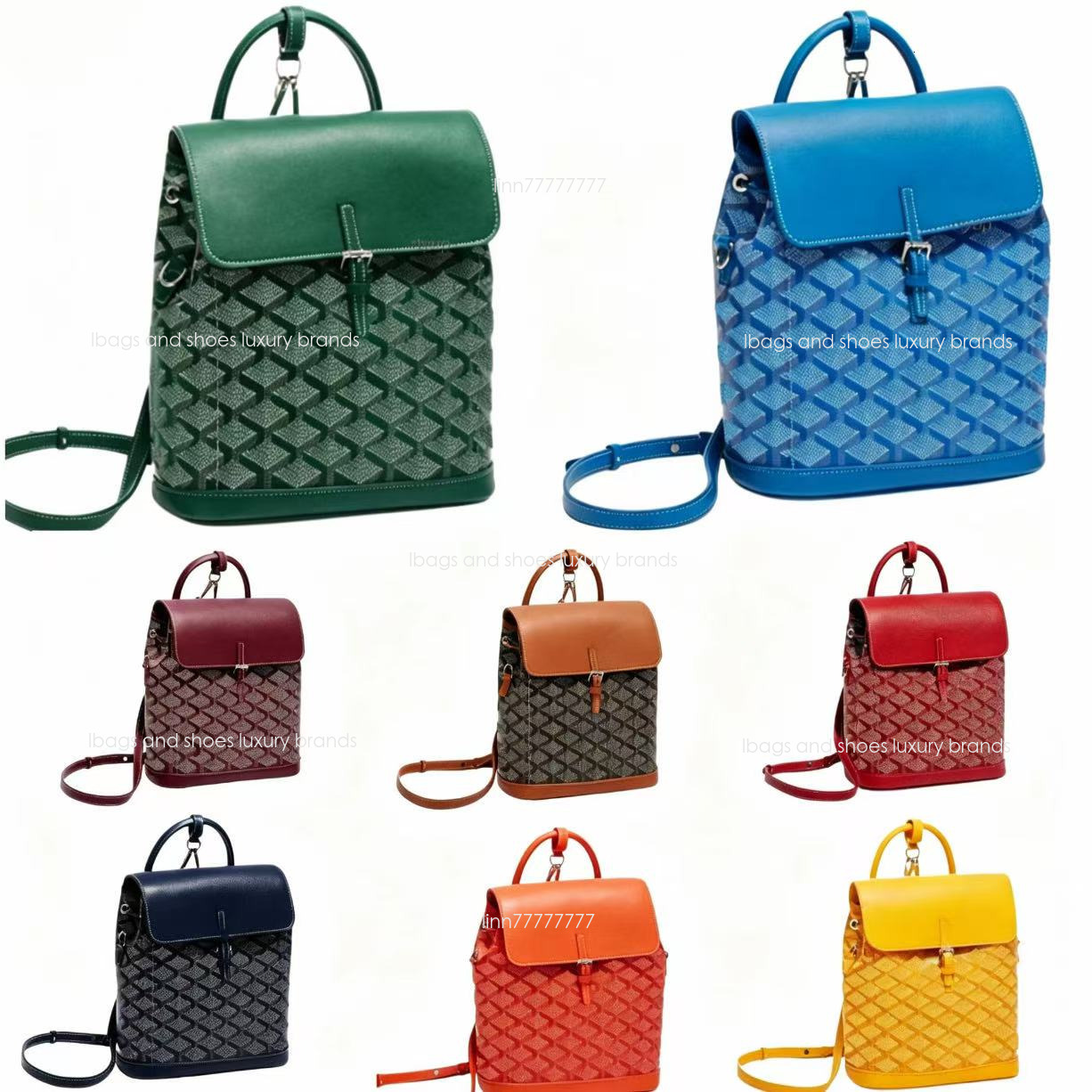 Designer backpack Bag Green Houndstooth leather Designer Backpack school bag mens Shoulder bag Luxury tote handbag Cross Body bag Top handle bookbag