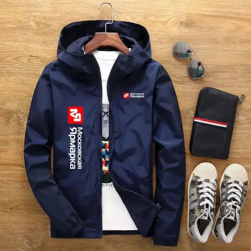 2026 Mens Hooded Windproof Jacket for Spring and Autumn Seasons Casual SlimFit n with FullLength Zipper Oversized Fit 260613