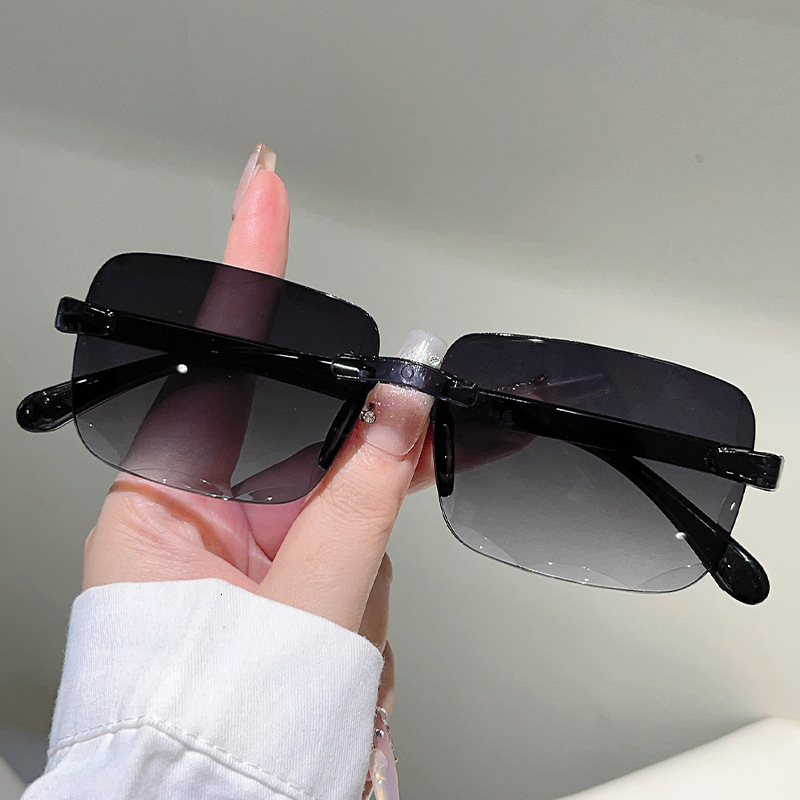High quality Korean Style Hot Trend Diamond Cut Edge Frameless Light Blocking Multi-color Optional Fashion One-piece Sunglasses Wholesale