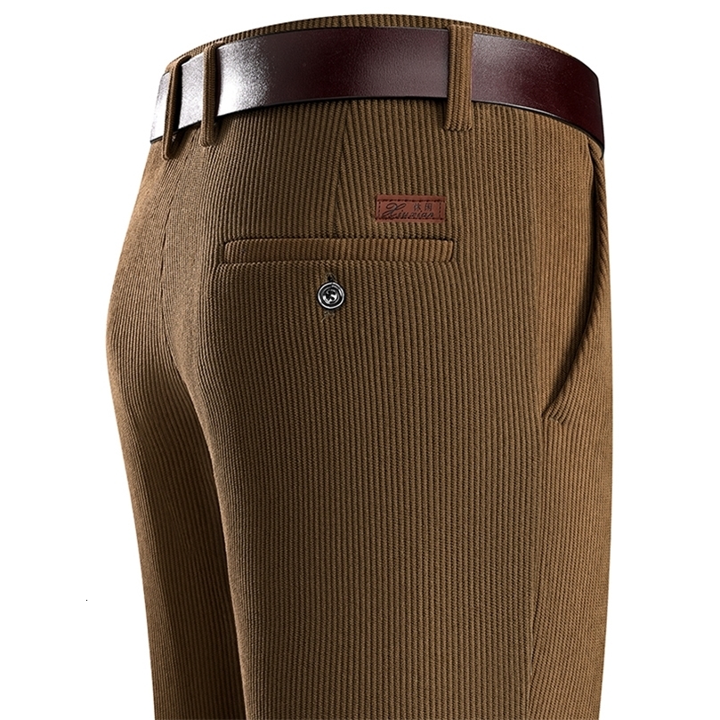 Mens Business Casual Pants Corduroy Suit Autunn Formal Dress Brown Navy Khaki 2942 260612