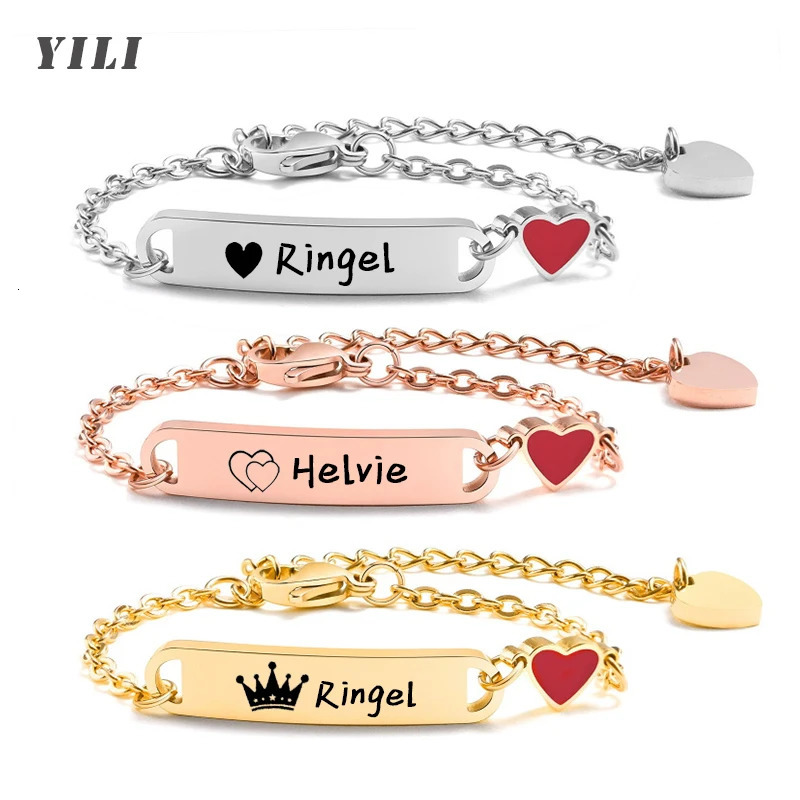 Personalized Baby Name Bracelet 14K Gold Plated Customized ID Bracelets for Girls Boys Custom Text Bracelet Born Gift 260608