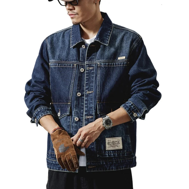Plus Size Denim Jacket Men Vintage Fashion Streetwear Loose Casual Oversize Denim Cargo Jacket 7XL 6XL Jeans Coat Outerwear 260612