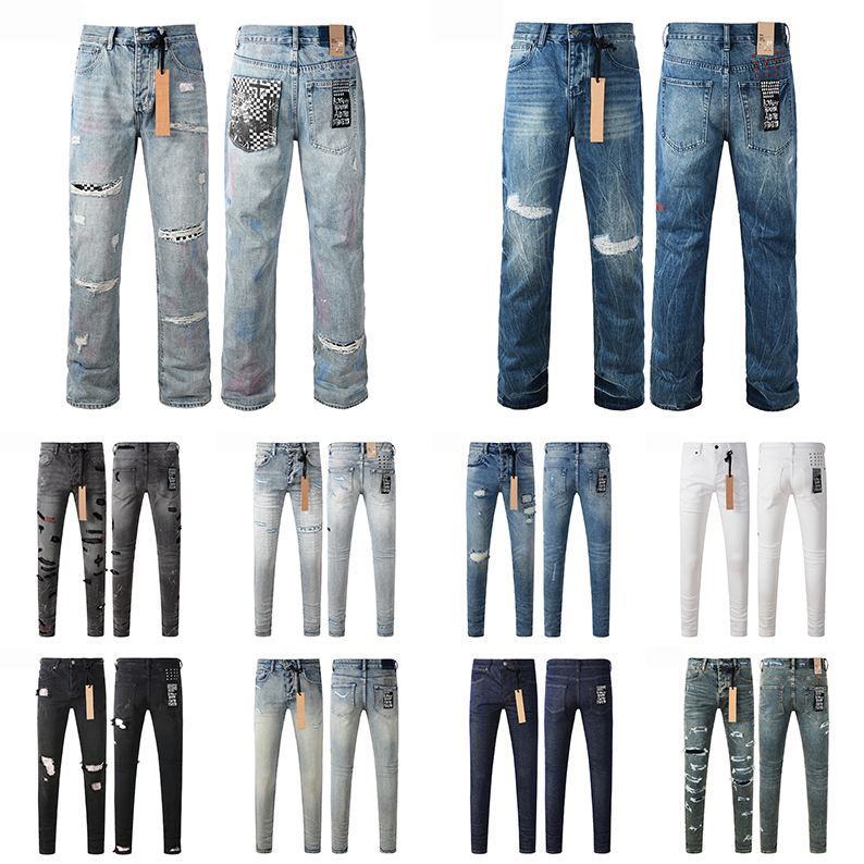 Ksubis Designer Jeans Mens Ripped Motorcycle Trousers Designers Classic Slim Fit Jeans Men Man High-Quality Rock Hip Hop Pants Daily Outdoor dressin