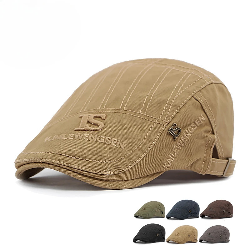 2026 Hat Mens Spring Summer Embroidery Cotton Cap British Vintage Fashion Forward Hat Womens Casual Beret Youth Hat260610