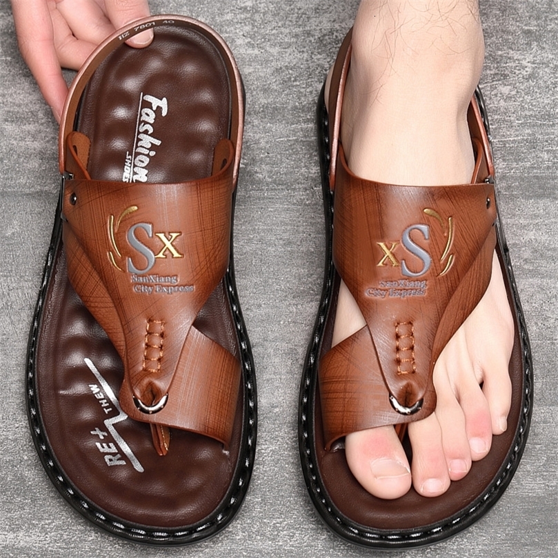 Mens Sandals Summer Soft soled Anti slip Beach Shoes Male Outdoor comfortable Men slippers y High Quality sandalias 260611