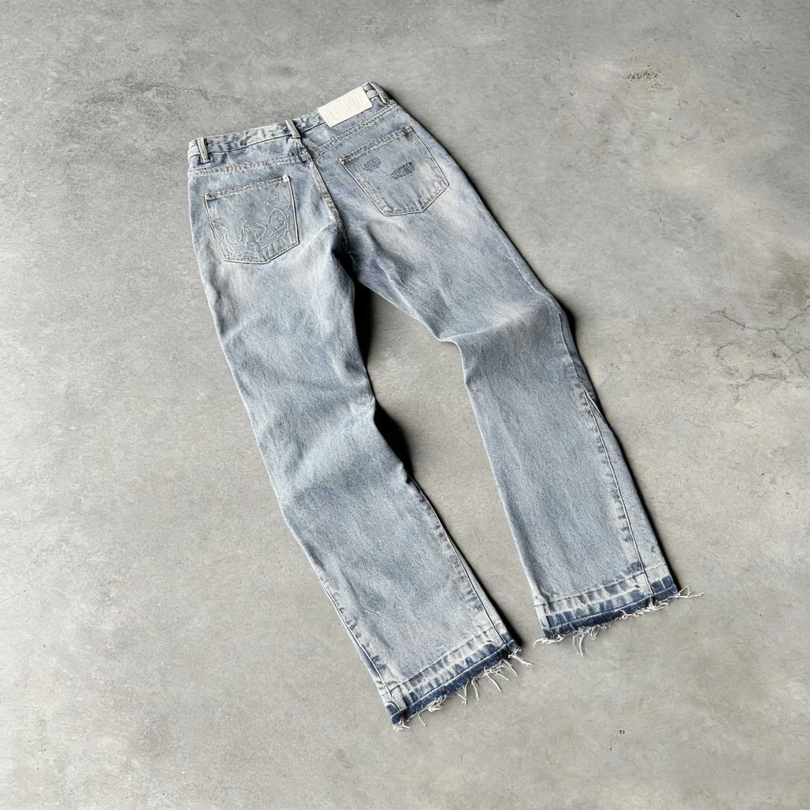Hip Hop Straight Leg Pants Gothic Fringed Casual Micro Flared Pants Y2K Vintage Slim Fit Jeans Trendy Washed Men Women Harajuku T260410