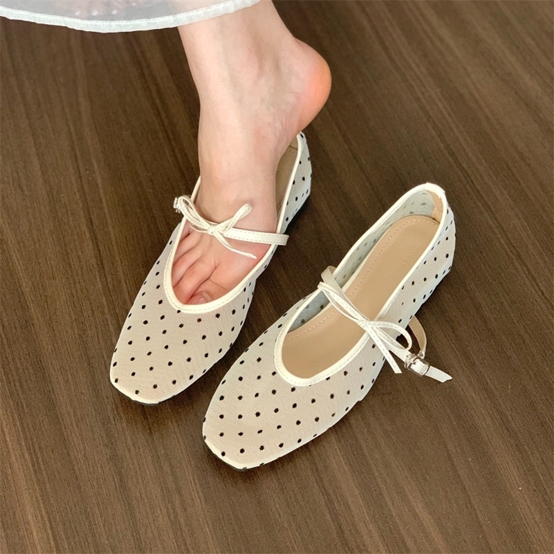 Womens Slip-on Ballet Flats Fashionable Style Womens Dance Shoes Summer Square Toe Lolita Mary Jane Sandals Zapatillas 260612