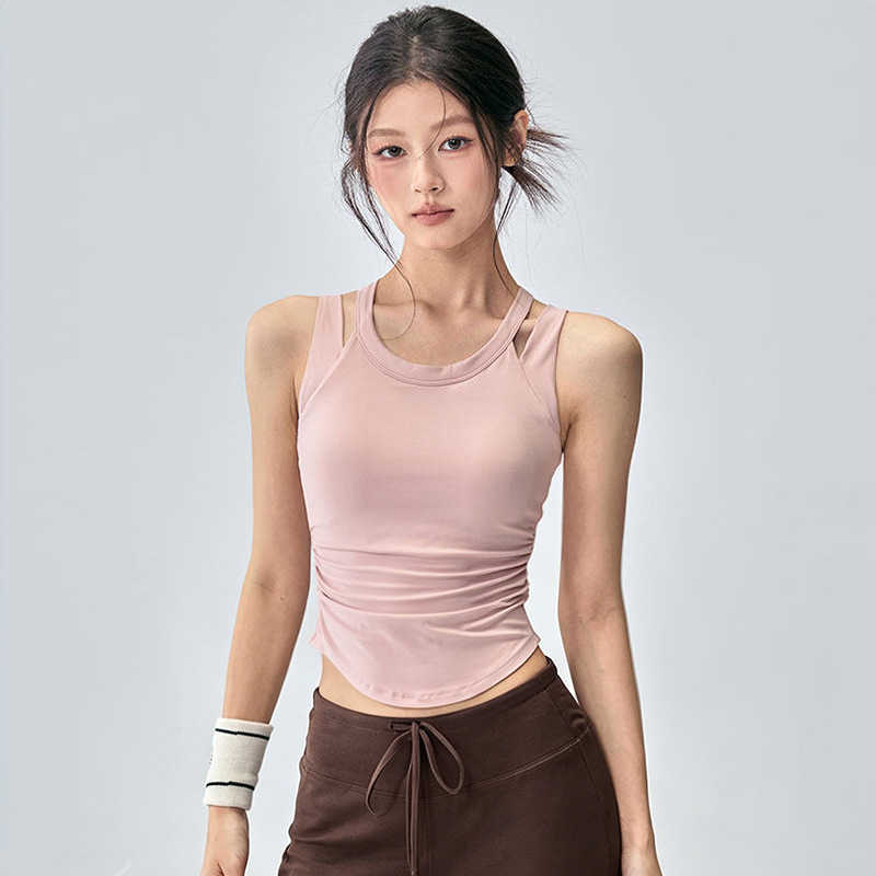 one-piece Womens slimming yoga vest for outdoor wear shockproof running sports bra Pilates fitness top L260612