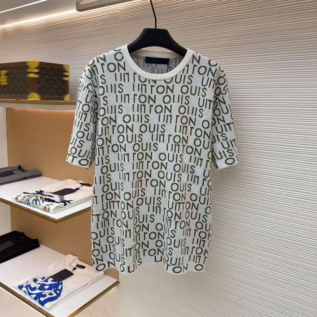 gebreide overhemden van hoge kwaliteit Designer heren t-shirt man tees dames t-shirt geborduurde letters overhemd met korte mouwen modieuze dagelijk