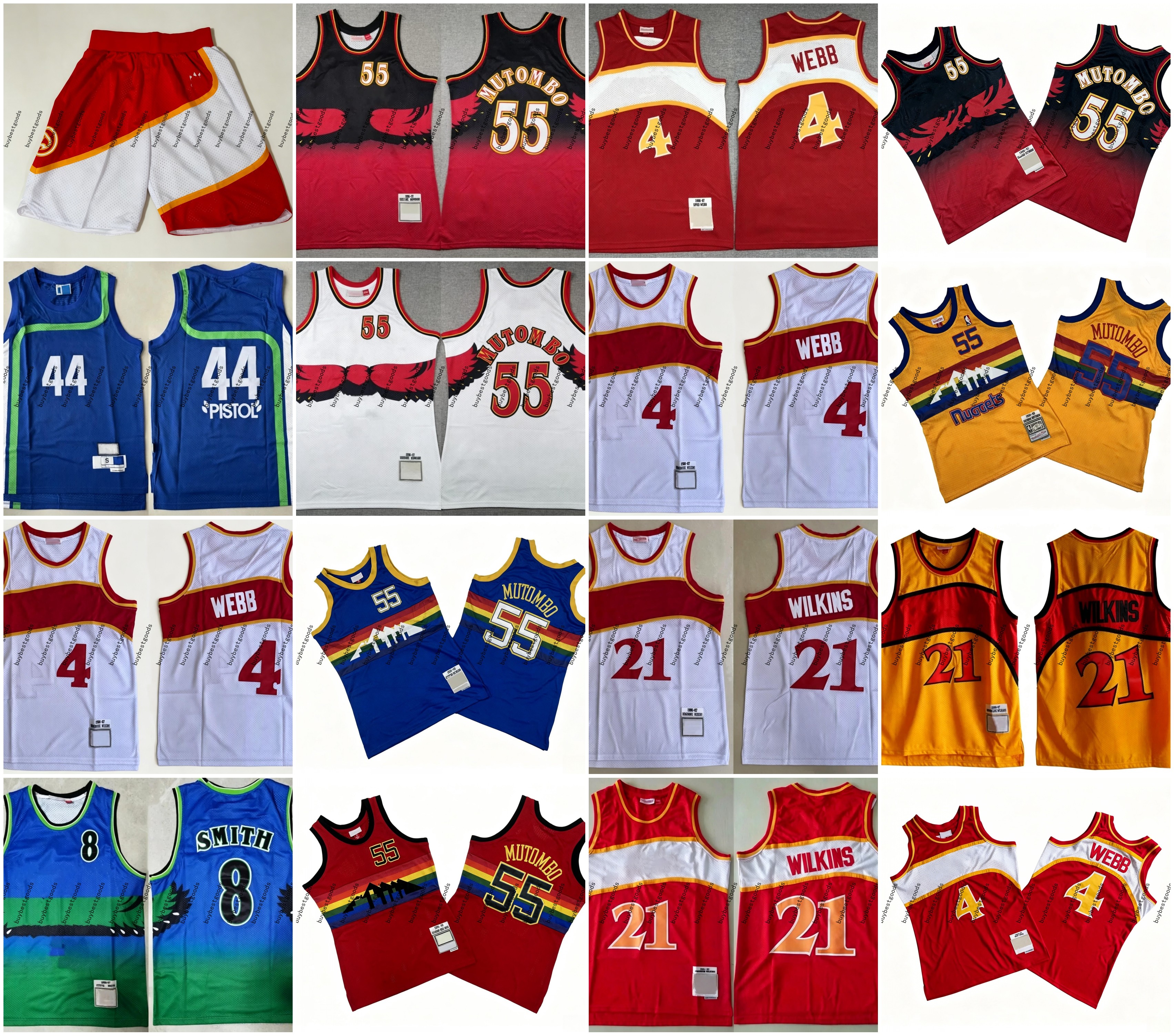 1996-97 Classic Retro Basketball Mutombo Jersey Wilkins Vintage Webb Stitched Smith Pistol 44 Pete Maravich Jerseys MN shirt-image-945513768