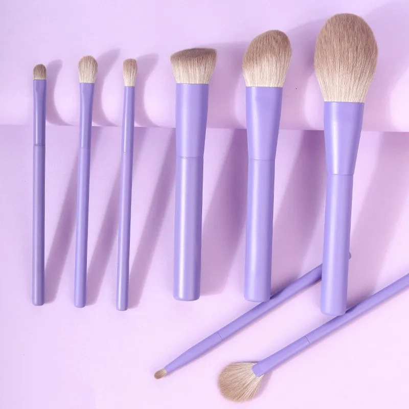 Purple Pink Makeup Brushes Set Synthetic Hair Vegan Brush 8 Pcs Beauty Tool For Foundation Eye Shadows Blending Powder Cosmetic 260612
