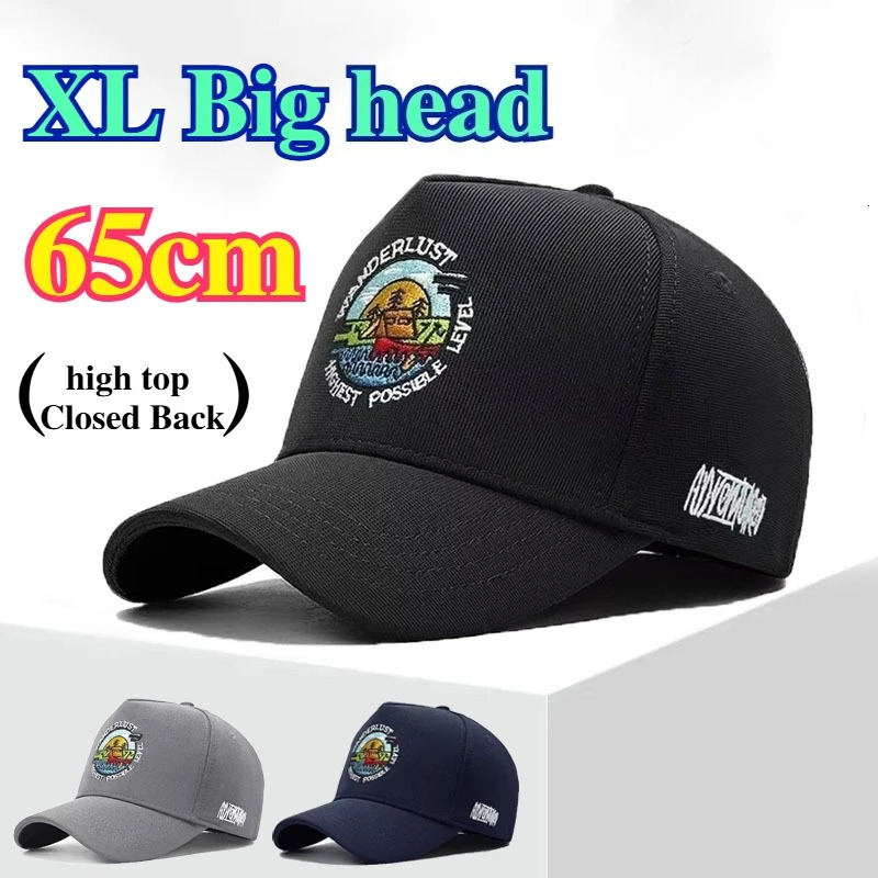 Men High Top Big Size Closed Back Fitted Baseball Caps Big Head Mesh Breathable Trucker Cap Extra Large Size Sports Cap Dad 65cm 260612