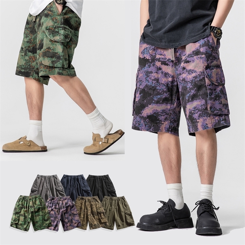 Men Summer Streetwear Fashion Loose Casual Track Camouflage Cargo Shorts Unisex Outdoor Techwear Cotton Short Pants Women Shorts 260604